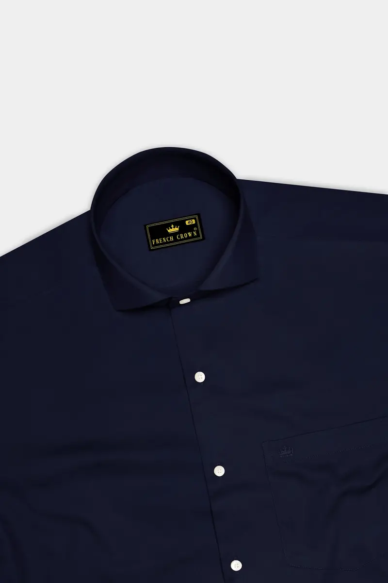 Celesto-Mirage Blue Subtle Sheen Super Soft Premium Cotton Cut Away Collar Dress Shirt 5