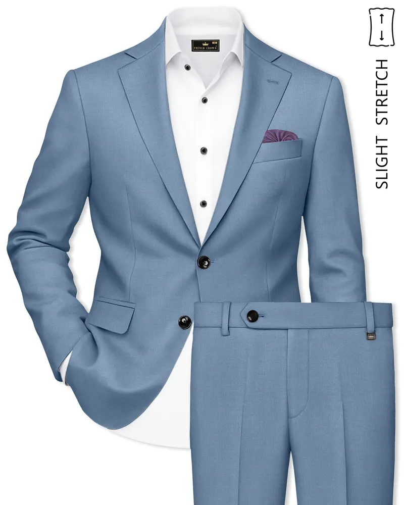Celestor-Lynch Blue Wool Rich Slight Stretch Single Breasted Suit 1