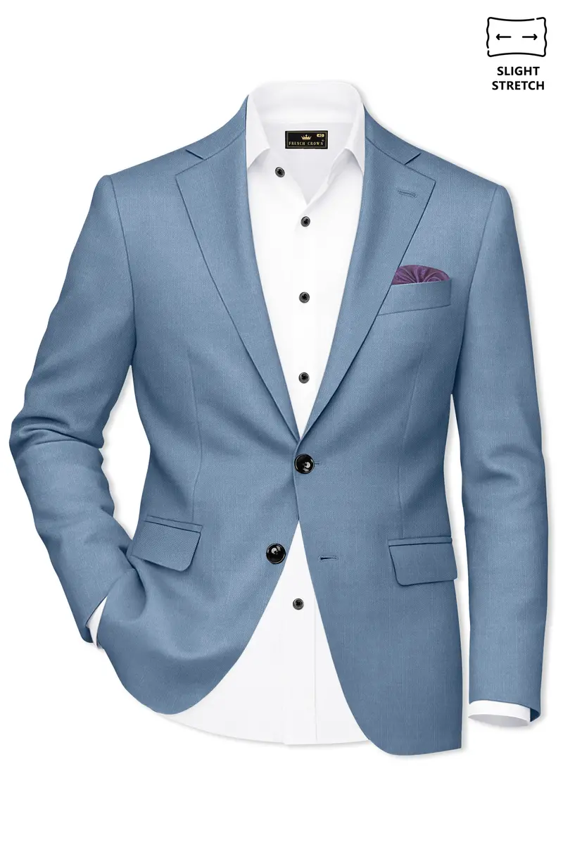 Celestor-Lynch Blue Wool Rich Slight Stretch Single Breasted Suit 10