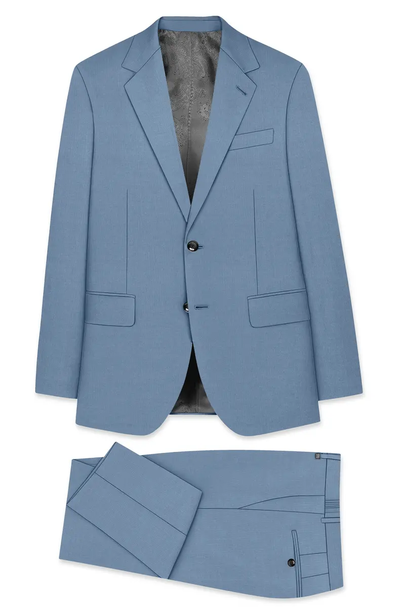 Celestor-Lynch Blue Wool Rich Slight Stretch Single Breasted Suit 11