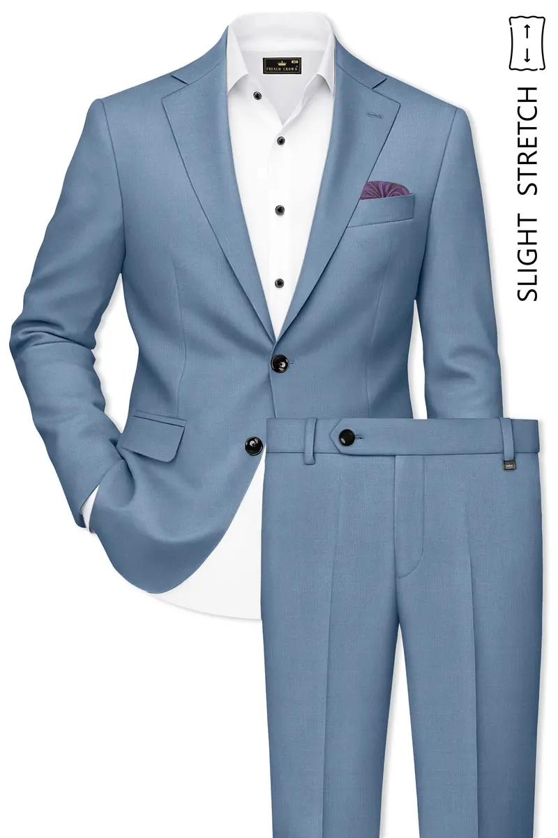 Celestor-Lynch Blue Wool Rich Slight Stretch Single Breasted Suit 2