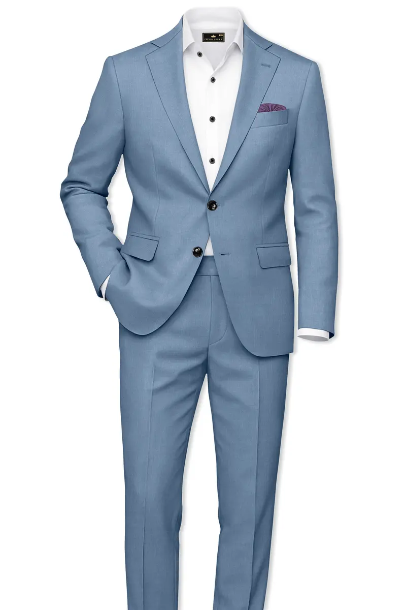 Celestor-Lynch Blue Wool Rich Slight Stretch Single Breasted Suit 4