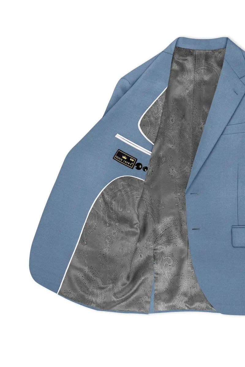 Celestor-Lynch Blue Wool Rich Slight Stretch Single Breasted Suit 6