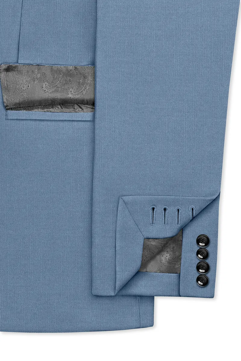 Celestor-Lynch Blue Wool Rich Slight Stretch Single Breasted Suit 7