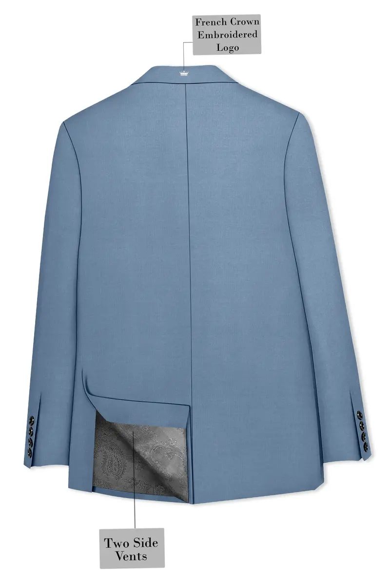 Celestor-Lynch Blue Wool Rich Slight Stretch Single Breasted Suit 9