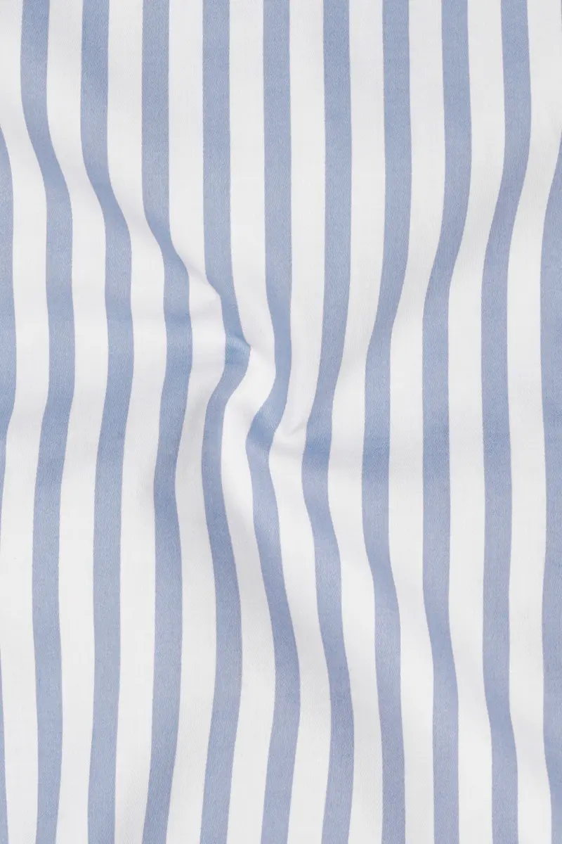 Celestyn-Nepal Blue And Bright White Candy Striped Subtle Sheen Super Soft Premium Cotton Dress Shirt 3