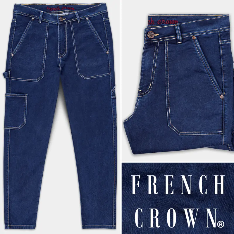 Cello Blue Rinse Washed Cargo Denim 1