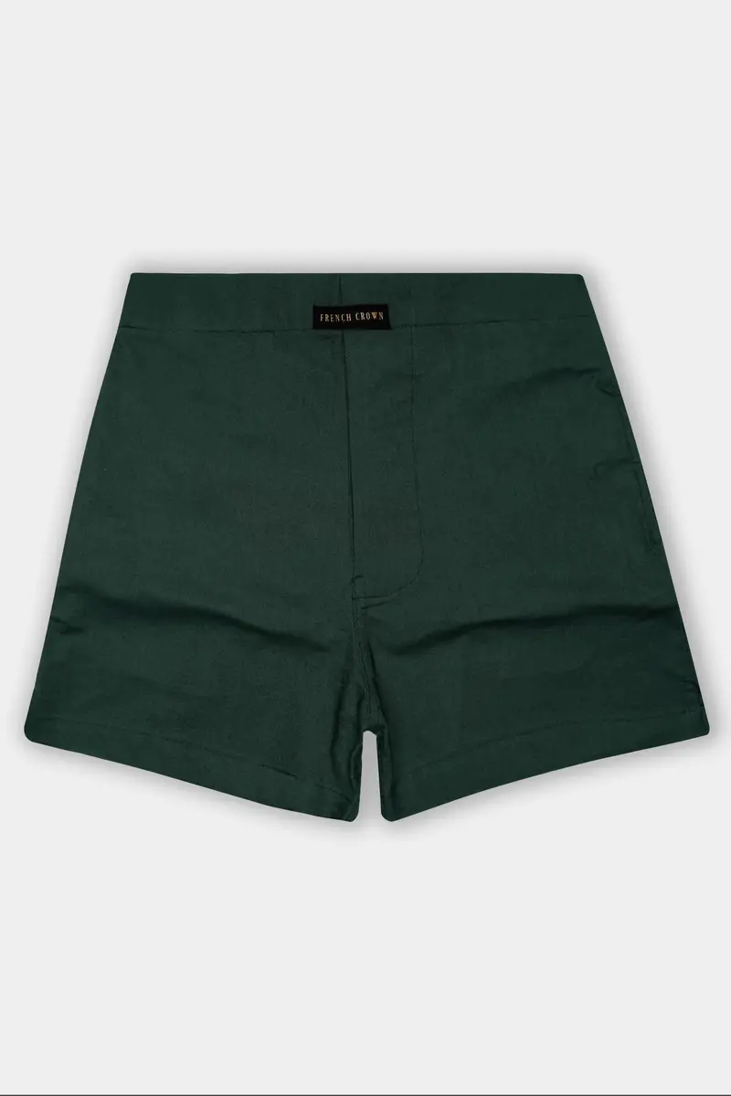 Celtic Green Solid Super Soft Oxford Premium Cotton Boxer 2