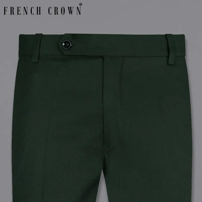 Celtic Green Textured Wool Rich Pant 1