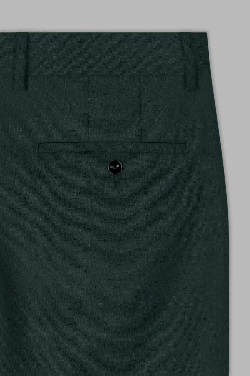 Celtic Green Wool Rich Bandhgala Designer Suit 13