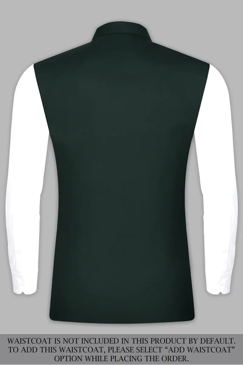 Celtic Green Wool Rich Bandhgala Designer Suit 17