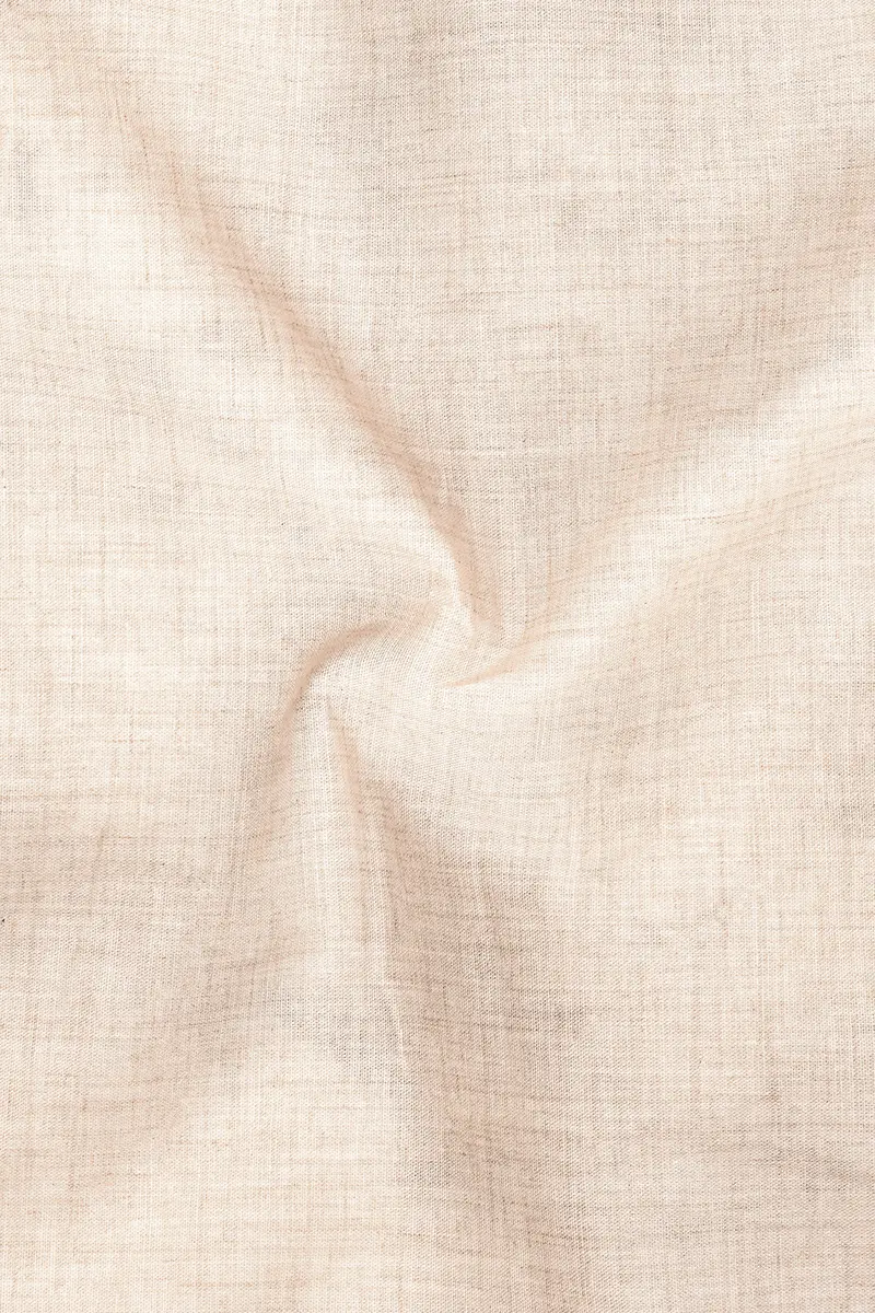 Ceramic Cream With Bright White Premium Cotton Designer Shirt 3