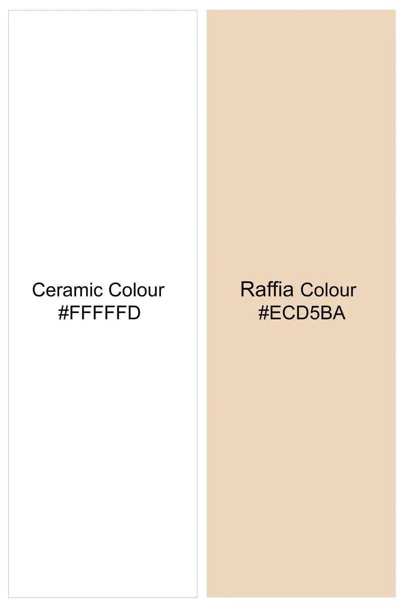 Ceramic White With Raffia Cream Printed Super Soft Premium Cotton Shirt 8