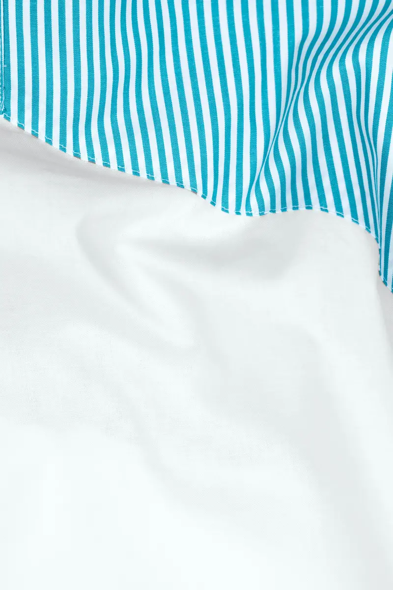 Cerulean Blue And Bright White Striped Super Soft Premium Cotton Designer Shirt 3