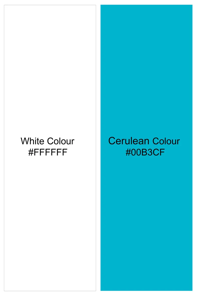 Cerulean Blue And Bright White Striped Super Soft Premium Cotton Designer Shirt 8