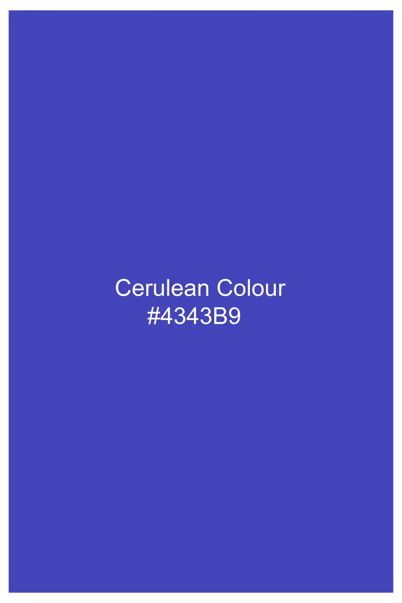 Cerulean Blue French Crown Embroidered Subtle Sheen Super Soft Premium Cotton Designer Shirt 10