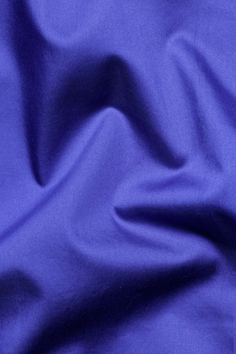 Cerulean Blue French Crown Embroidered Subtle Sheen Super Soft Premium Cotton Designer Shirt 3