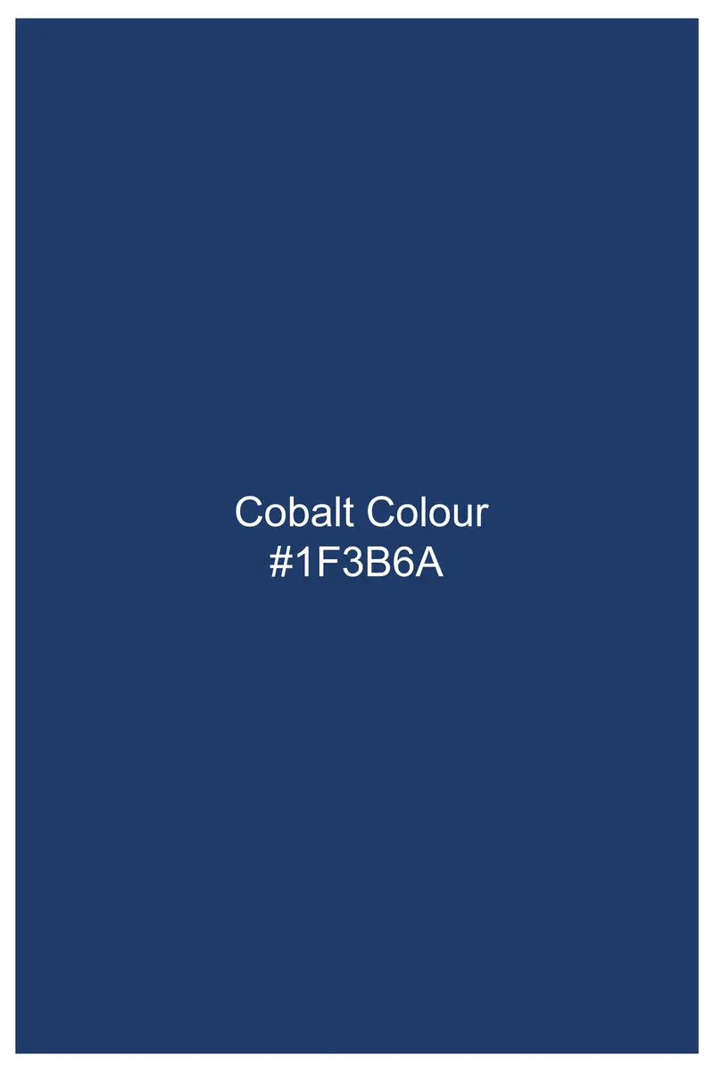 Cerulean Elite-Cobalt Blue Solid Wool Rich Peak Lapel Tuxedo Slight Stretch Suit 16