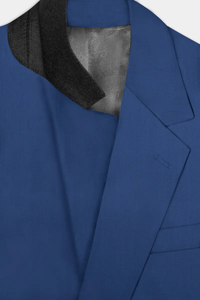 Cerulean Elite-Cobalt Blue Solid Wool Rich Single Breasted Slight Stretch Blazer 5