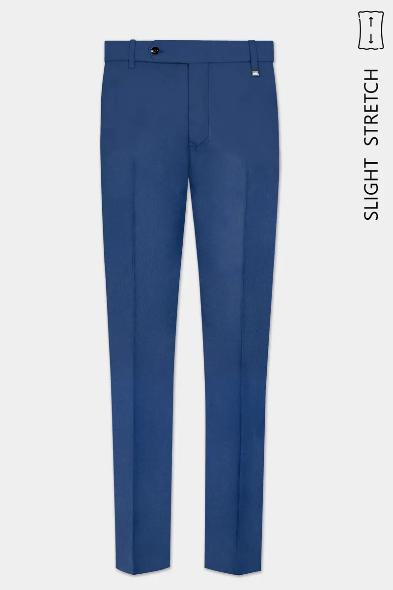 Cerulean Elite-Cobalt Blue Solid Wool Rich Single Breasted Slight Stretch Suit 13