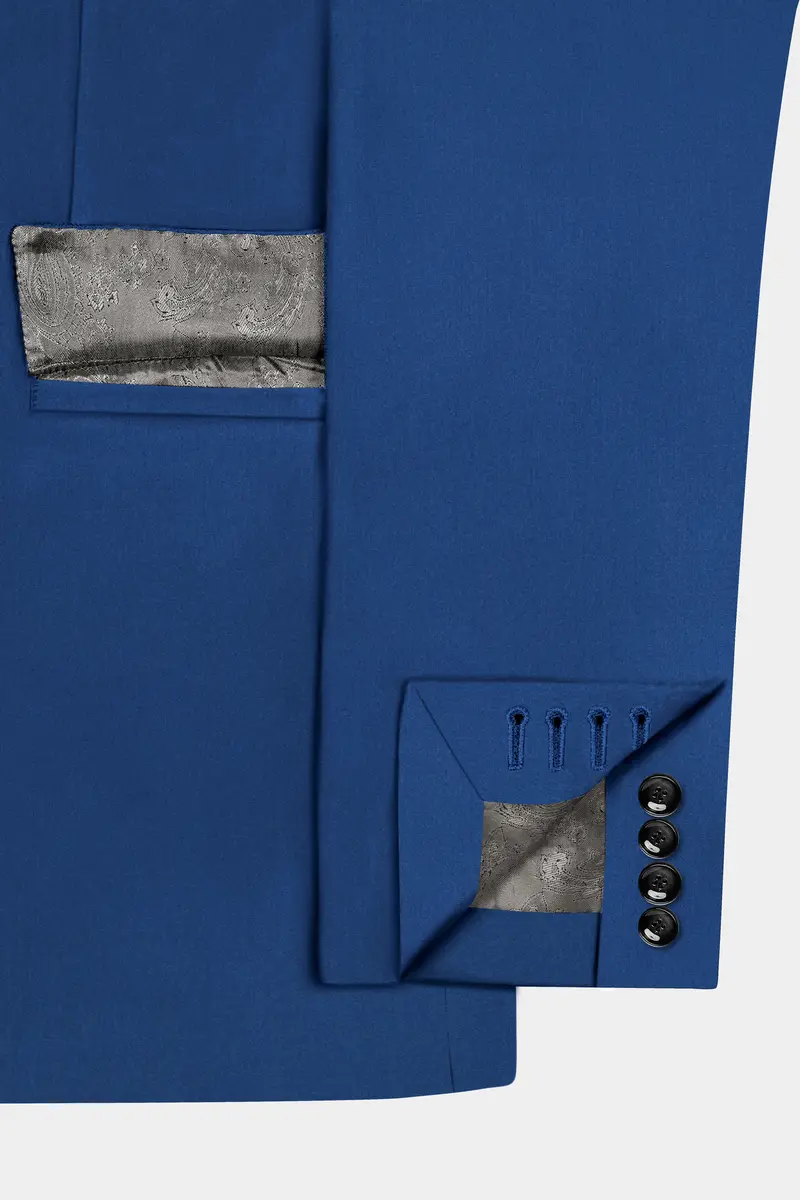 Cerulean Elite-Cobalt Blue Solid Wool Rich Single Breasted Slight Stretch Suit 7