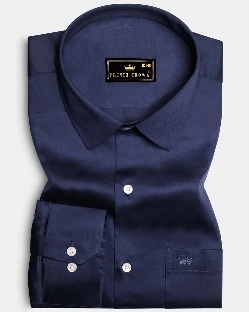 Cerulean-Tealish Blue Solid Subtle Sheen Super Soft Premium Cotton Dress Shirt 10