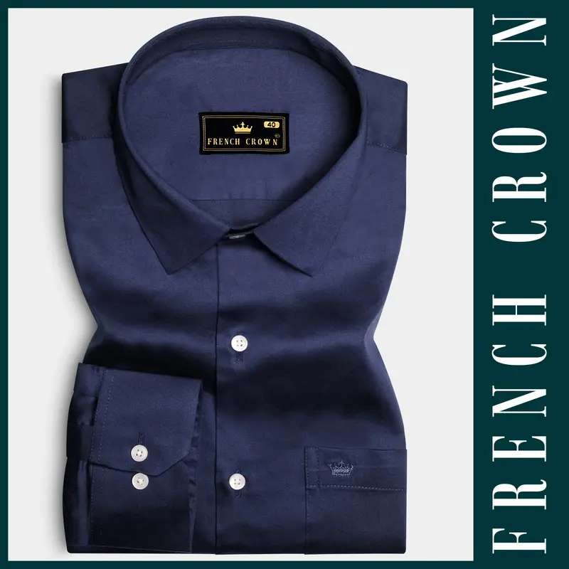 Cerulean-Tealish Blue Solid Subtle Sheen Super Soft Premium Cotton Dress Shirt 6