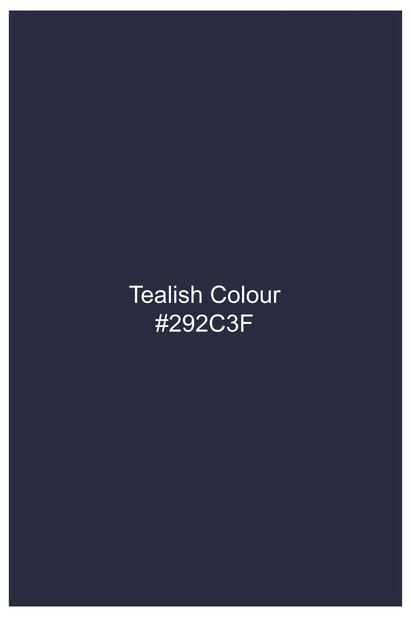 Cerulean-Tealish Blue Solid Subtle Sheen Super Soft Premium Cotton Tuxedo Shirt 8