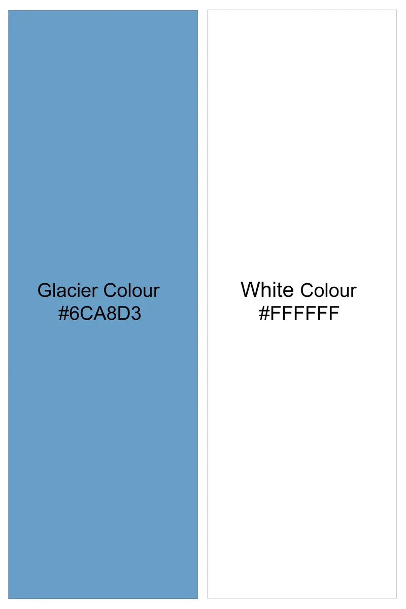 Ceruloro-Glacier Blue And Bright White Candy Striped Super Soft Premium Cotton Dress White Cuff Collar Shirt 7