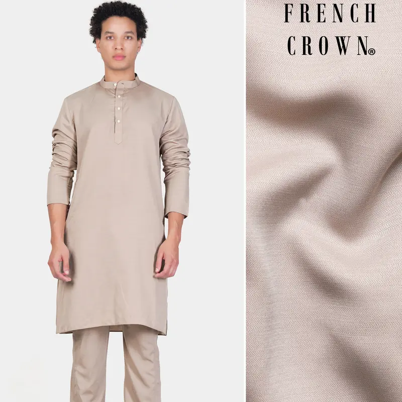 Chalice Brown Subtle Sheen Viscose Kurta 1