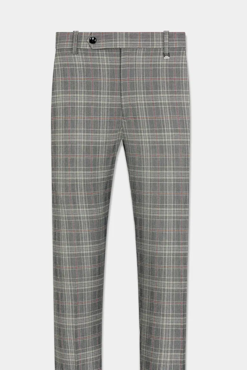 Chalice Gray Plaid Wool Rich Pant 4