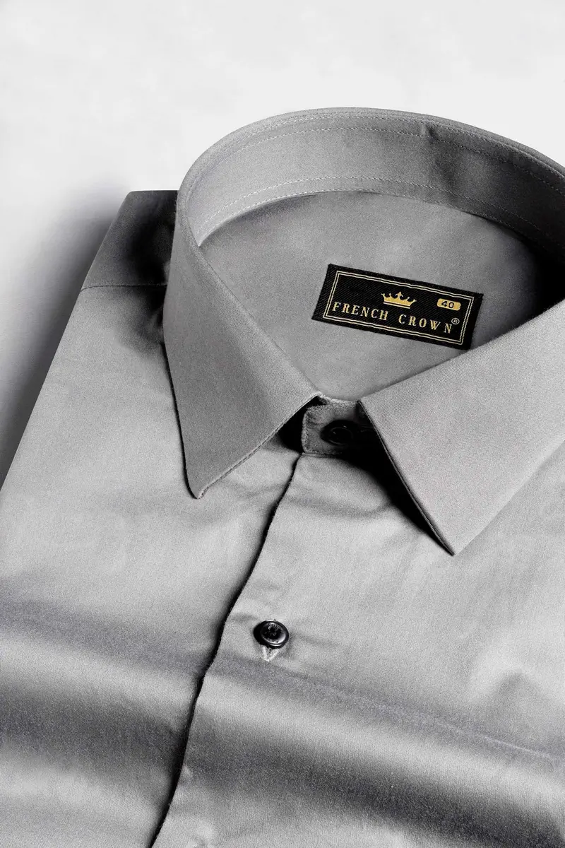 Chalice Gray Subtle Sheen Super Soft Premium Cotton Shirt 1