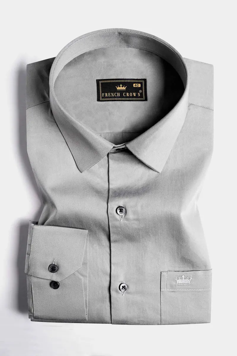 Chalice Gray Subtle Sheen Super Soft Premium Cotton Shirt 3