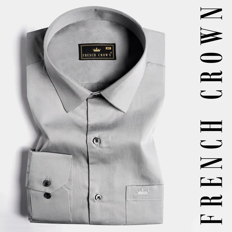 Chalice Gray Subtle Sheen Super Soft Premium Cotton Shirt 7
