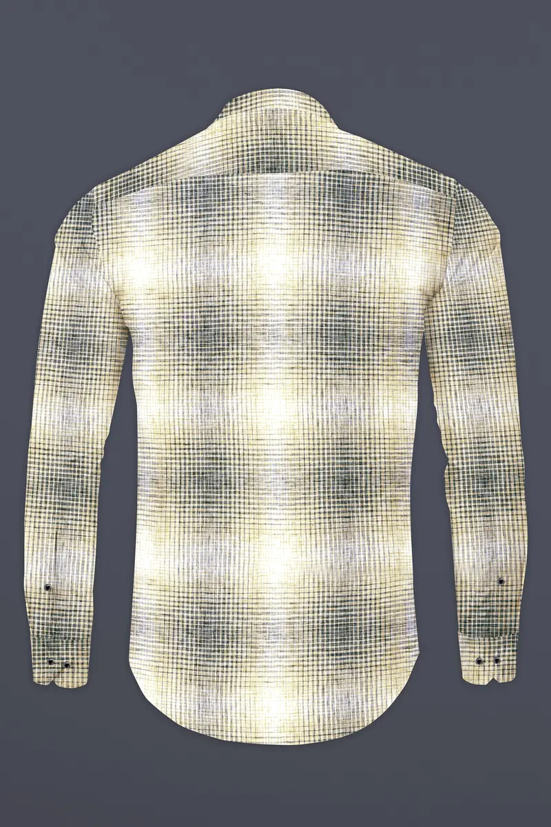 Chalky Brown And White Checkered Luxurious Linen Shirt 5