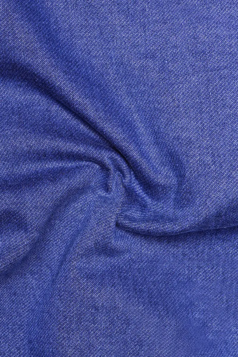 Chambray Blue Rinse Washed Stretchable Denim 3