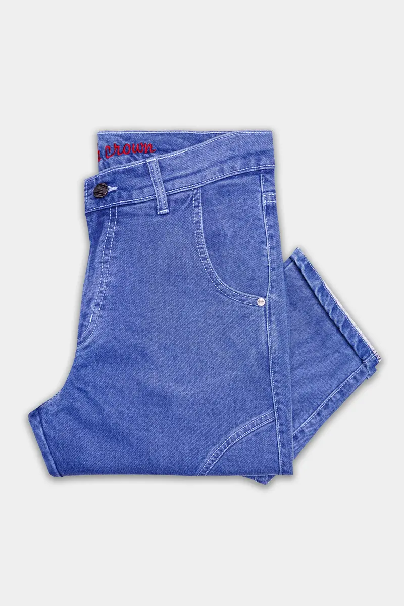 Chambray Blue Rinse Washed Stretchable Denim 5