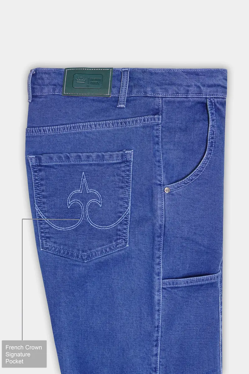 Chambray Blue Rinse Washed Stretchable Denim 7