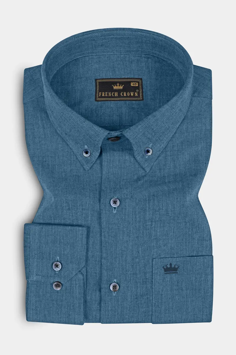 Chambray Blue Royal Oxford Shirt 3