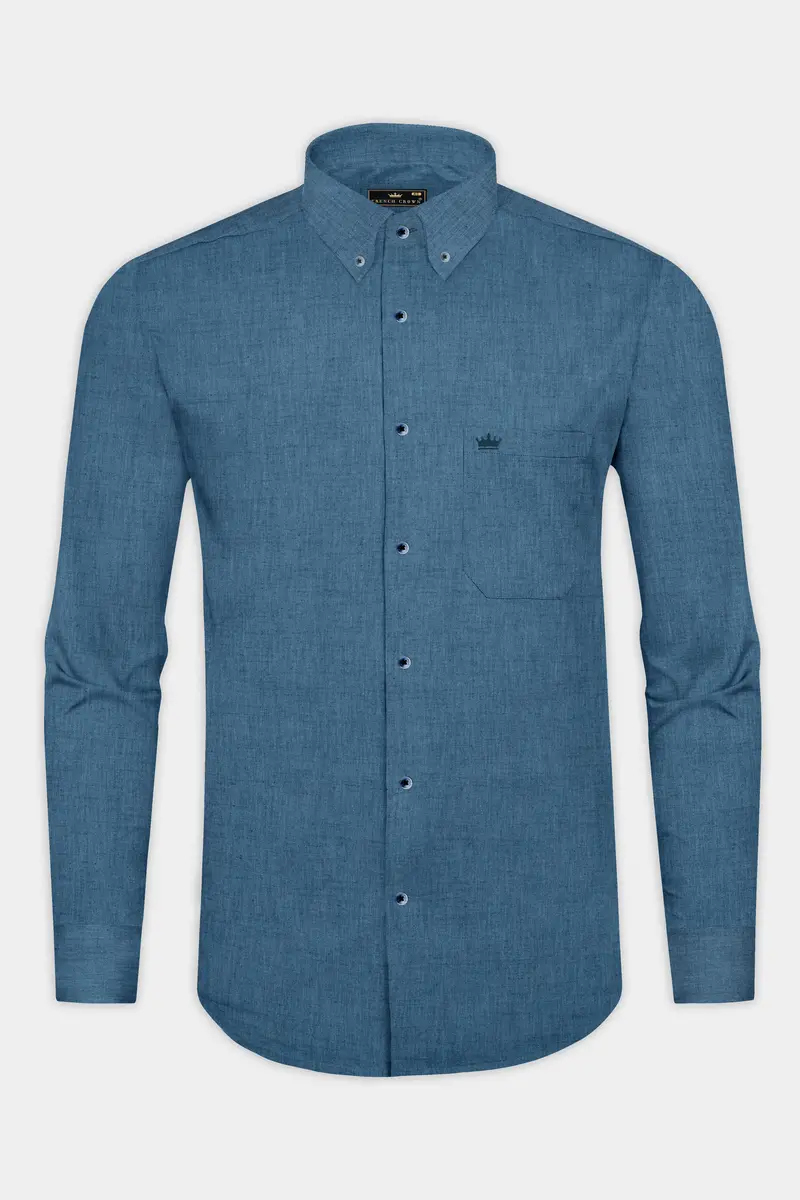 Chambray Blue Royal Oxford Shirt 4
