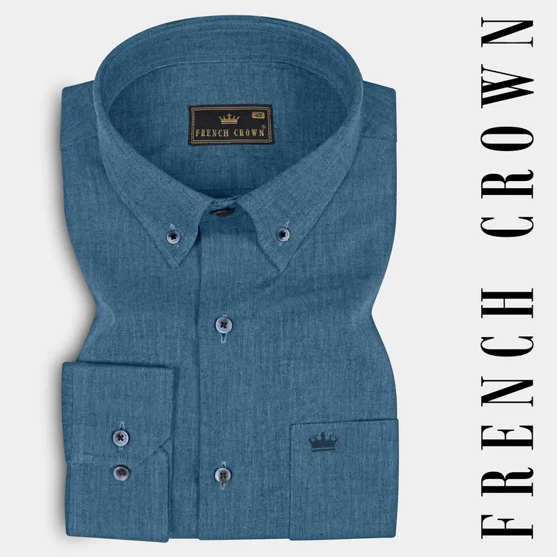 Chambray Blue Royal Oxford Shirt 7