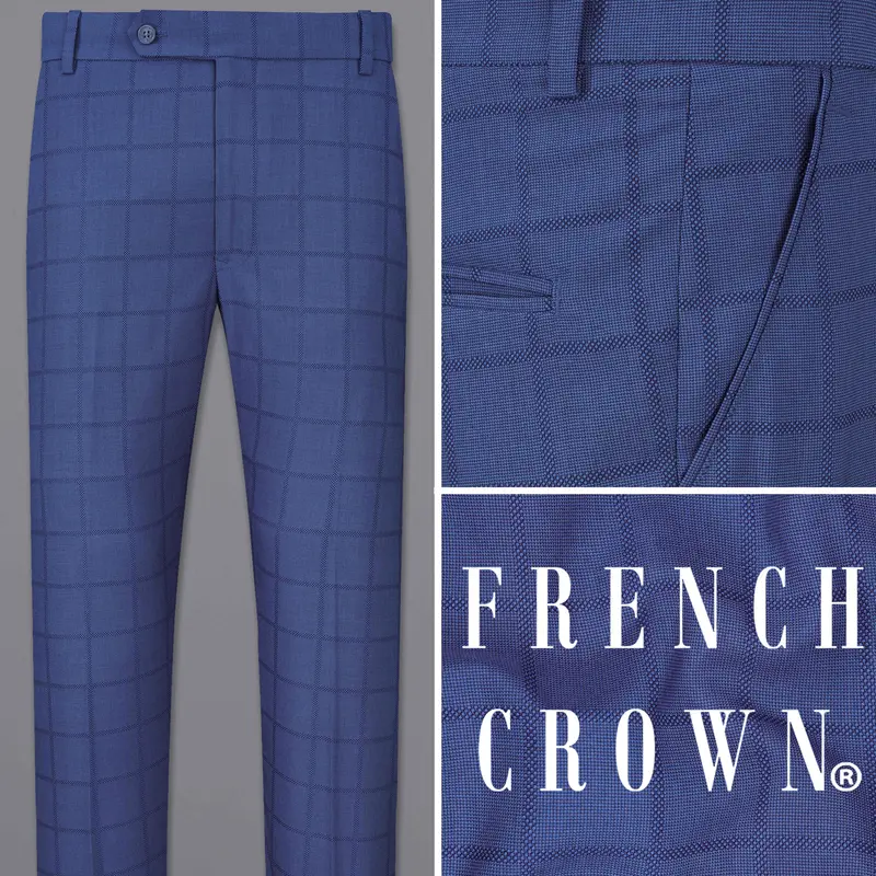 Chambray Blue Windowpane Pant 1