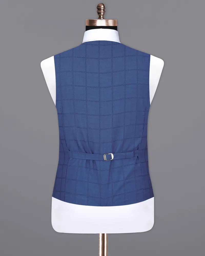 Chambray Blue Windowpane Waistcoat 6