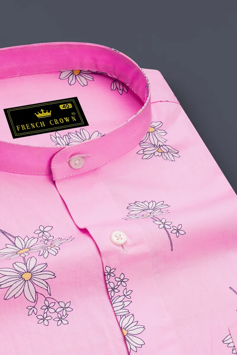 Chantilly Pink Floral Printed Premium Cotton Shirt 2