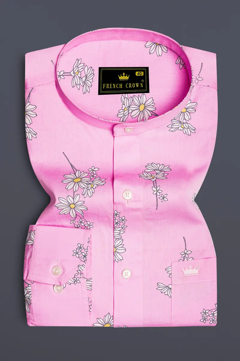 Chantilly Pink Floral Printed Premium Cotton Shirt 4