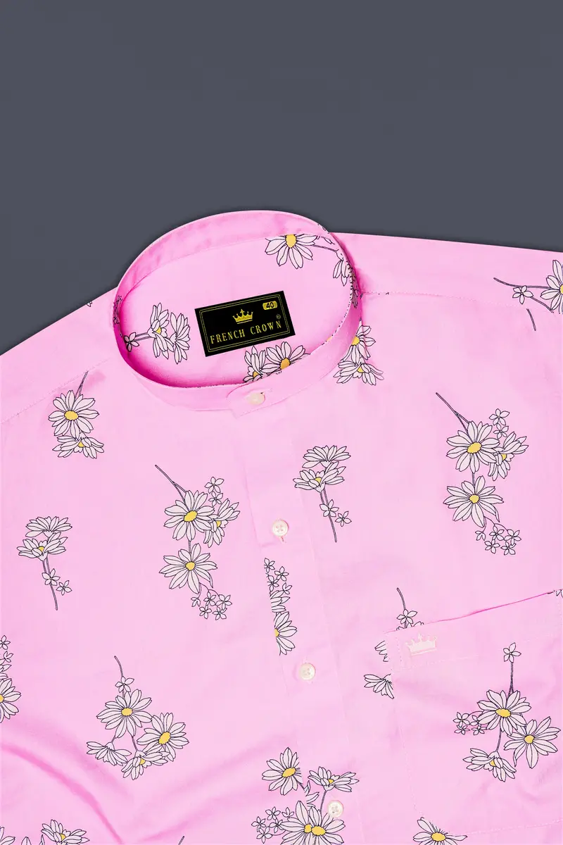 Chantilly Pink Floral Printed Premium Cotton Shirt 5