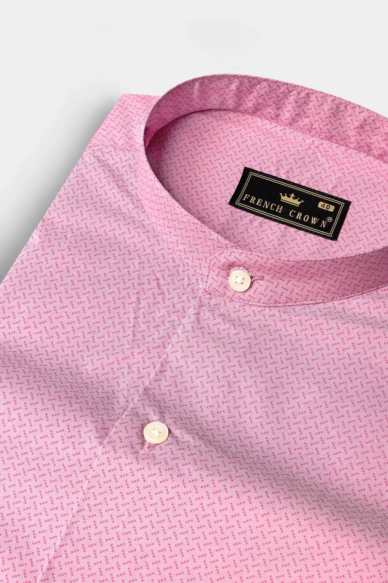 Chantilly Pink Printed Premium Giza Cotton Shirt 1