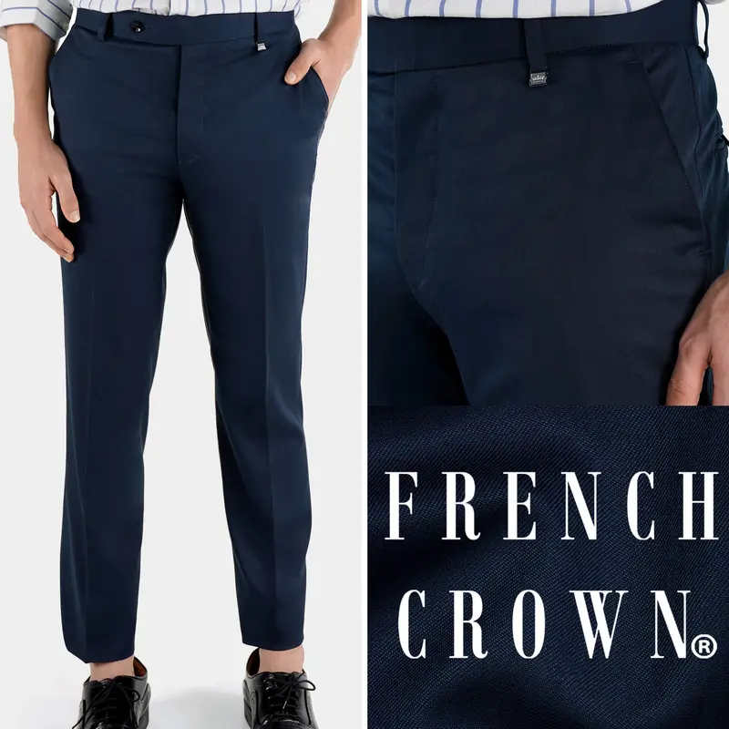 Charade Blue Wool Rich Pant 1