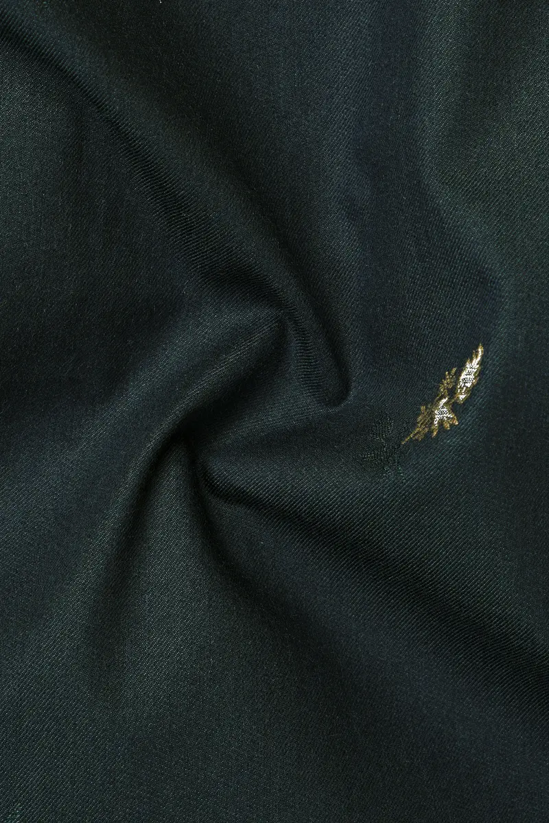 Charade Dark Green Jacquard Buta Textured Premium Cotton Shirt 2