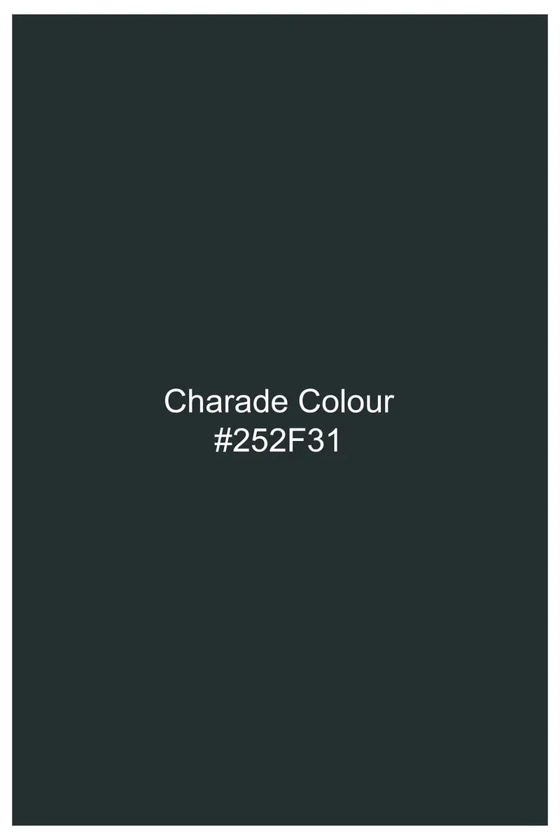 Charade Dark Green Jacquard Buta Textured Premium Cotton Shirt 8